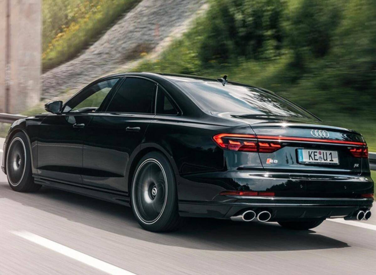 奥迪s8 abt sportsline实拍,黑武士外观/4.3s破百