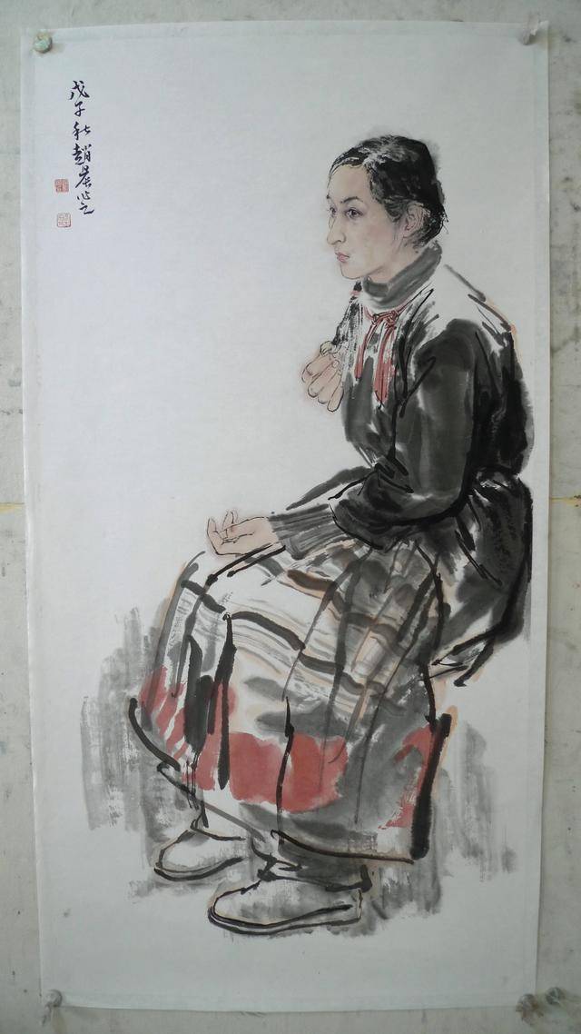 赵晨在融合中完备贯通水墨肖像画随想下