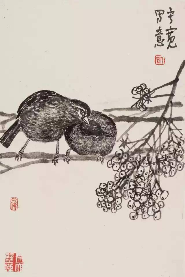 禽鸟写生三 35cmx44cm 纸本 2017年 刘彦明