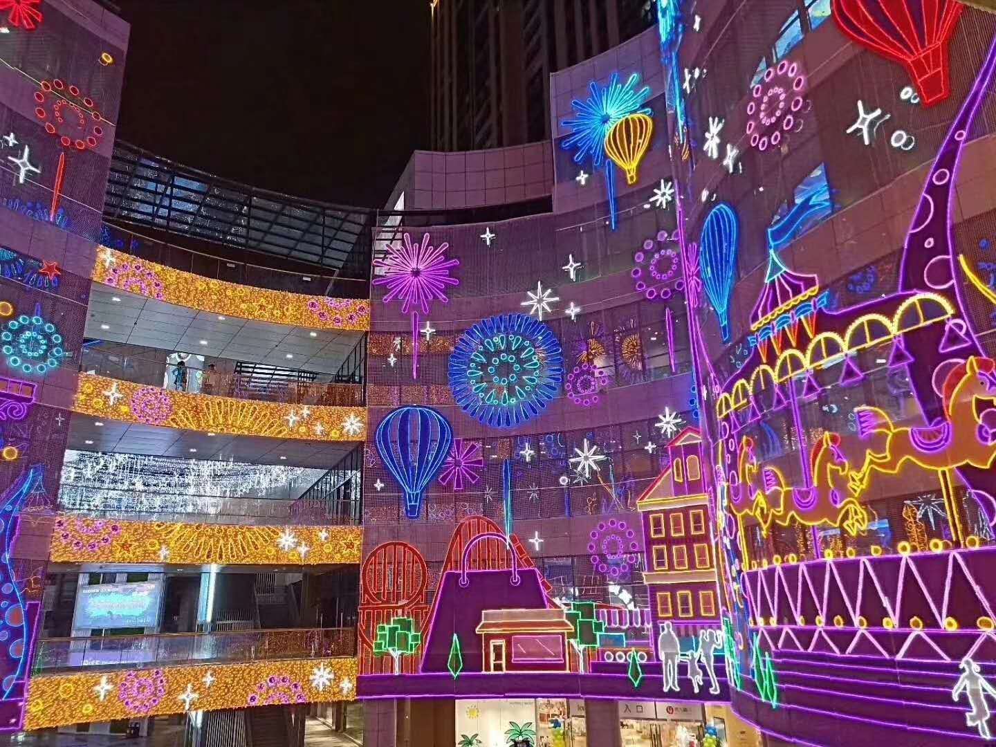 霓虹灯灯饰画点亮商业地产美陈主题商业街区美陈亮化新常态