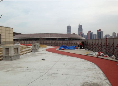 郑州市索易儿童成长中心楼顶塑胶地坪