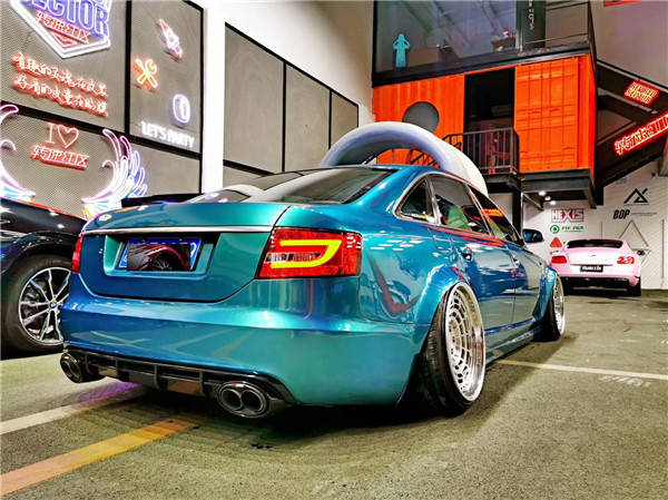 李洋讲述奥迪a6c6改装airbft气囊减震器低趴效果案例