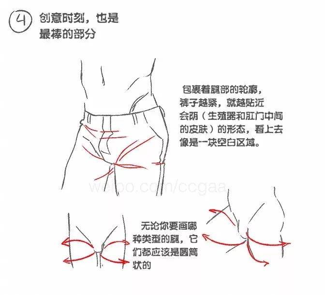 裤裆的画法教程练习男性人体的基础练习绘画步骤带你更好理解人体结构