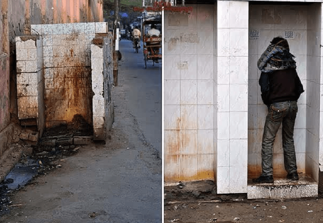 但印度女厕却屈指可数,如果女性稍不留意在外面随地大小便时甚至还会