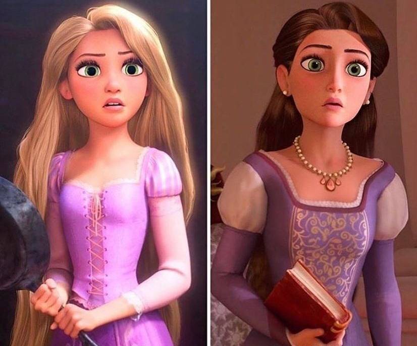 原创迪士尼公主的妈妈因为镜头少都不建模换个发型加深肤色