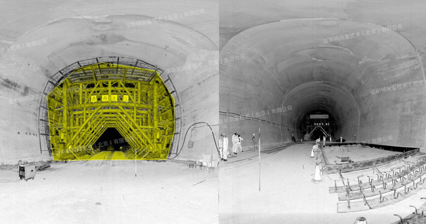 为了保证有充足的点云数据用于提取隧道的形变信息,采用三维激光扫描