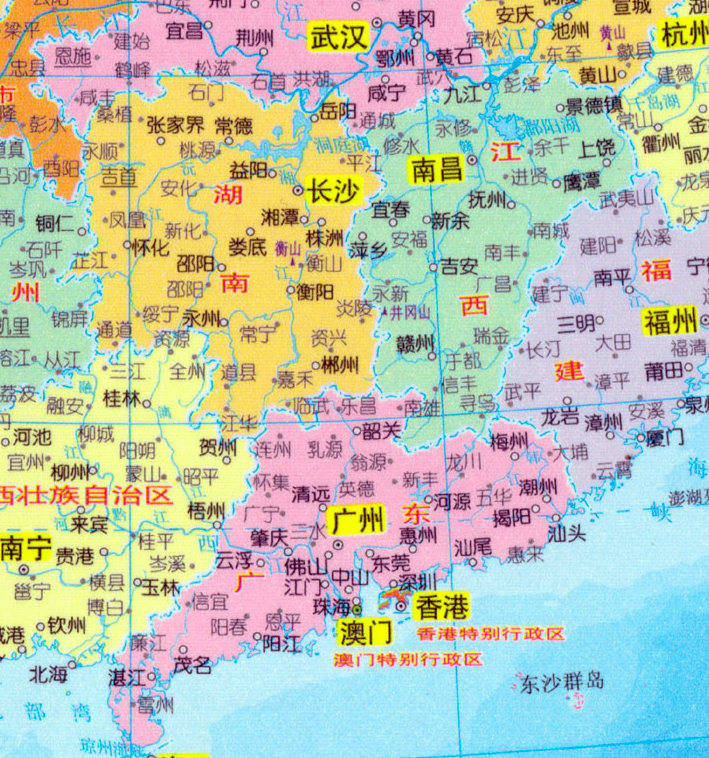 广东与湖南交界地图图片