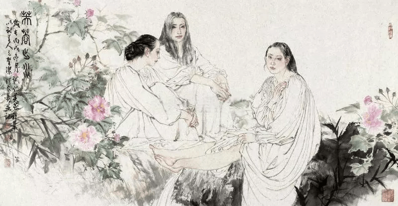 国画欣赏著名画家何家英画笔下的怜怜女儿态不同寻常的美感