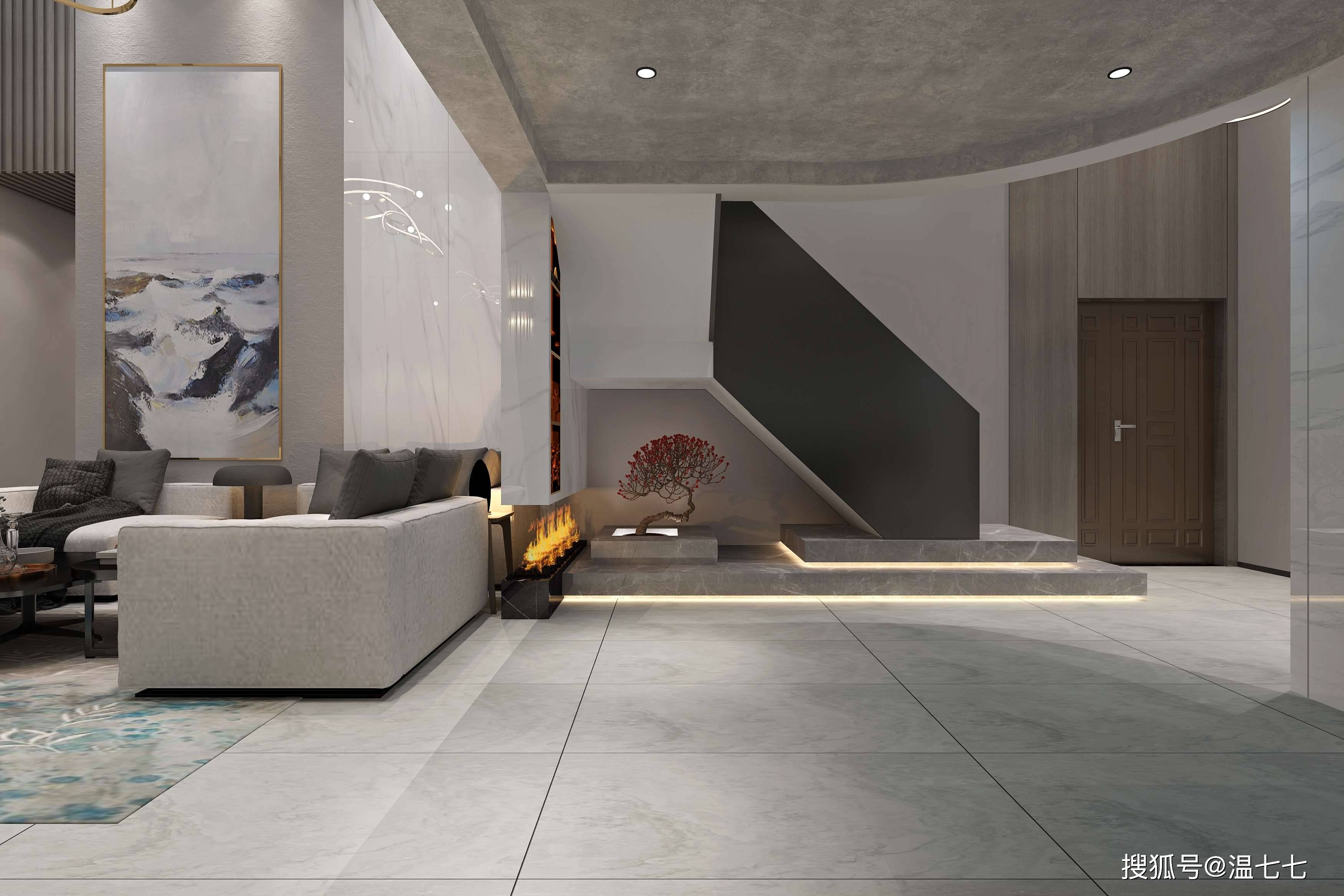 别墅装修效果图 | 金科蠡湖一号 | 现代轻奢风