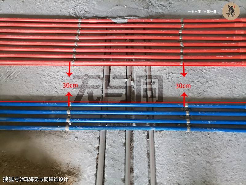 強弱電線管 使用管碼固定間距80釐米,封槽或鋪貼水泥砂漿能均勻,填充