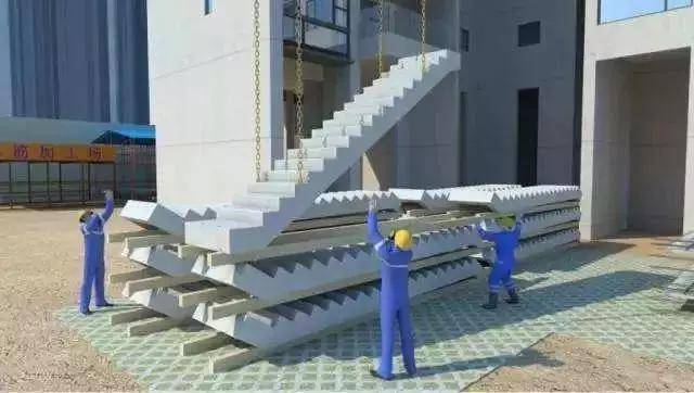 (1)预制楼梯构件吊装前检查楼梯休息平台,梁口及其标高.