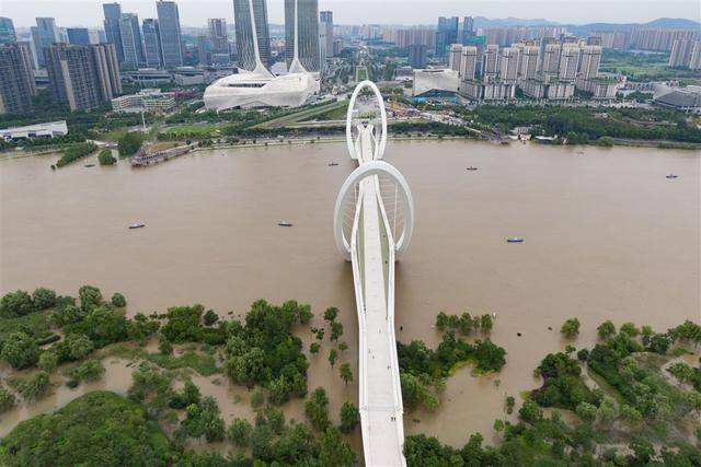 图为12日长江南京段岸线水位持续上涨 返回搜