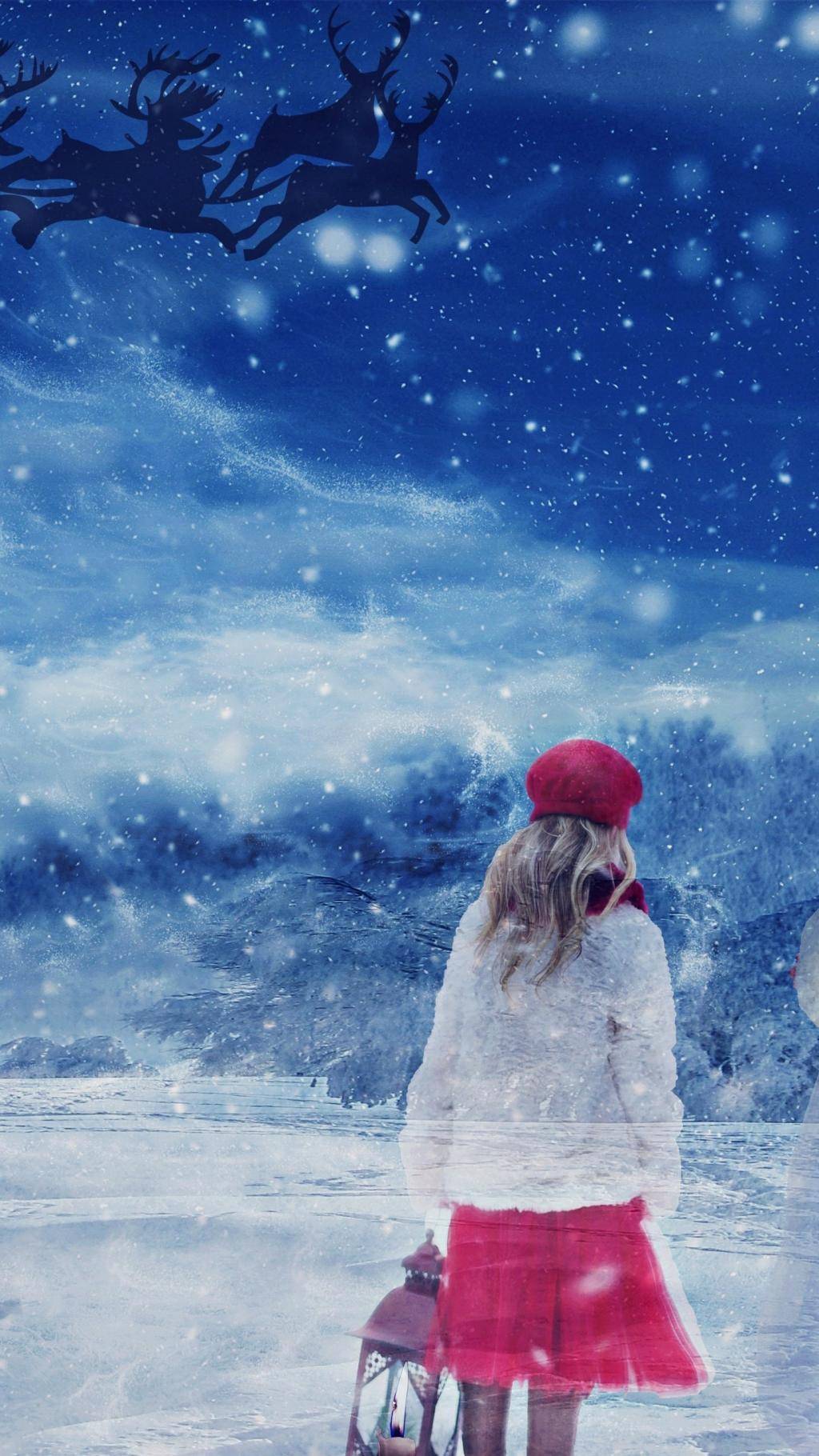 一个人雪景图片唯美图片