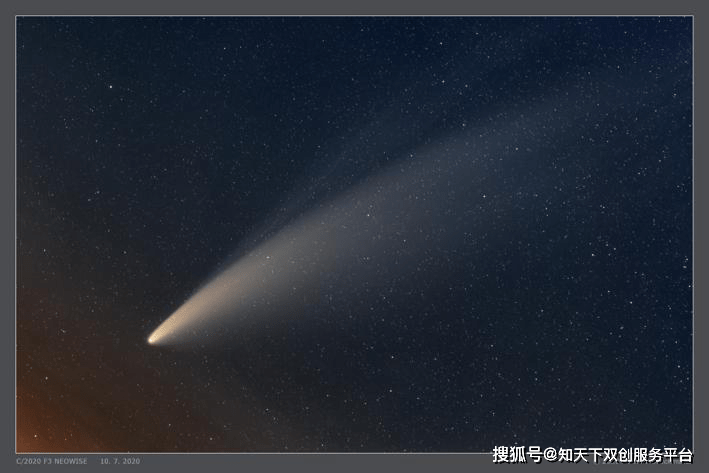 7月10日摄于捷克的neowise彗星,能清晰看见两条彗尾(图源nasa)