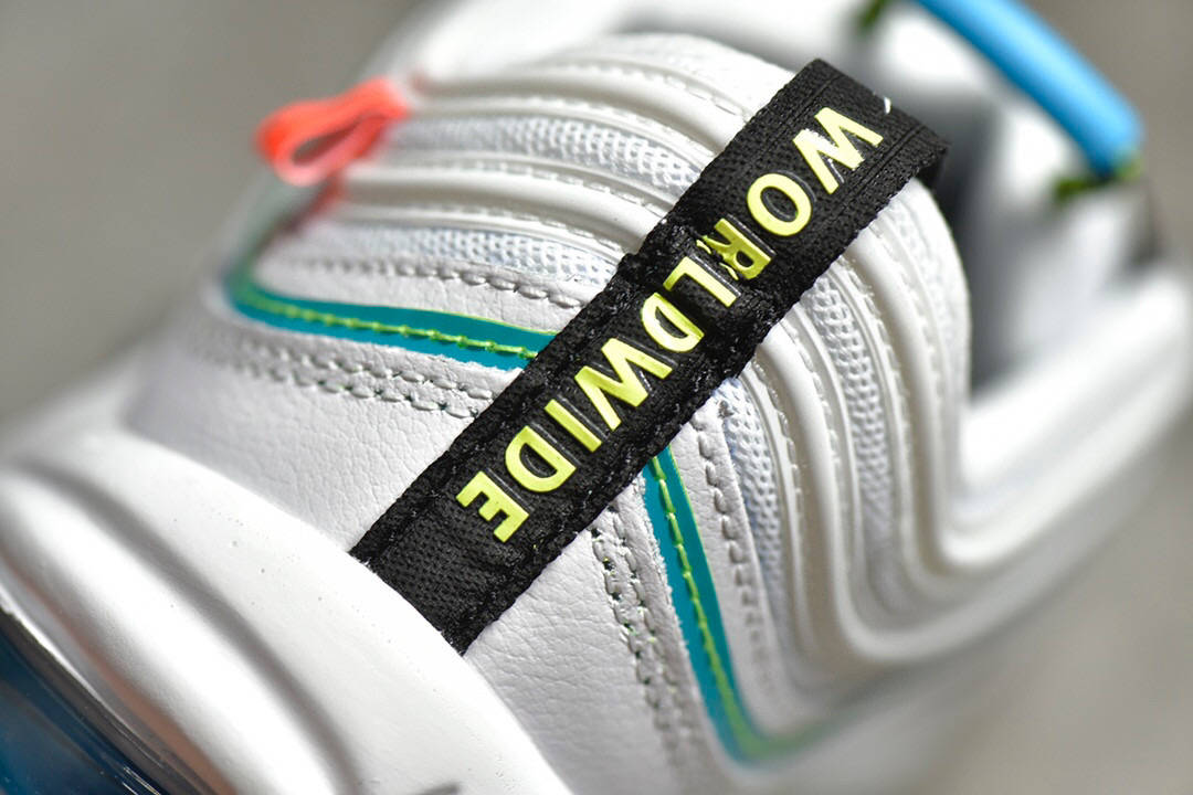 耐克nike air max 97"worldwide"荧光白绿星球复古气垫慢跑鞋 cz5607