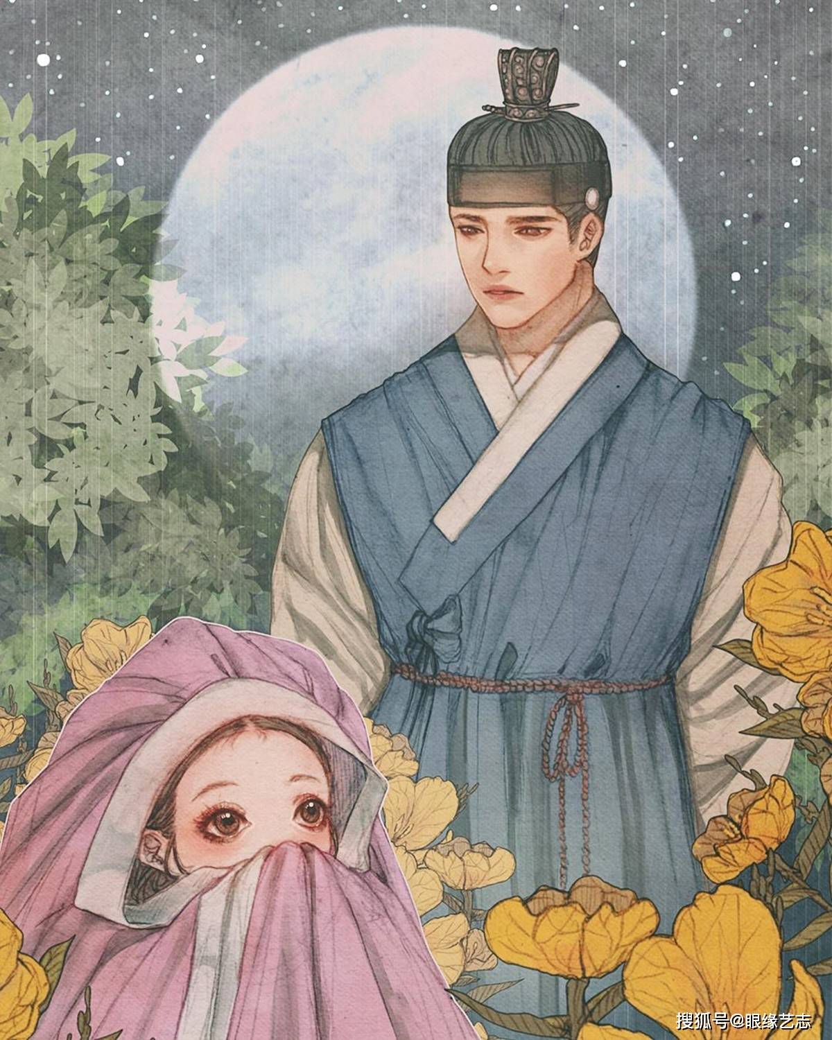 韩式穆夏风:微甜的古风韵味,自成一派的韩国服饰与插画