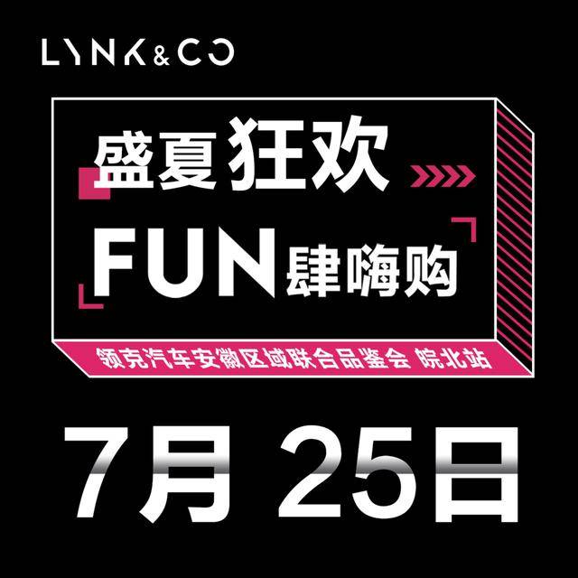 盛夏狂欢fun肆嗨购-7月25日领克安徽区域联合品鉴会