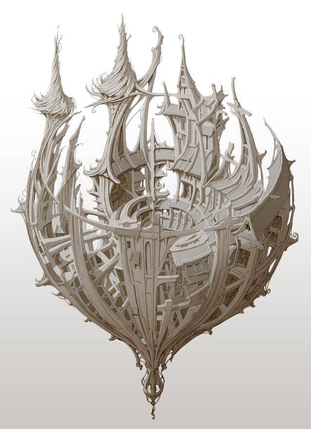 【插画美图】分享一套奇幻风的建筑设计!