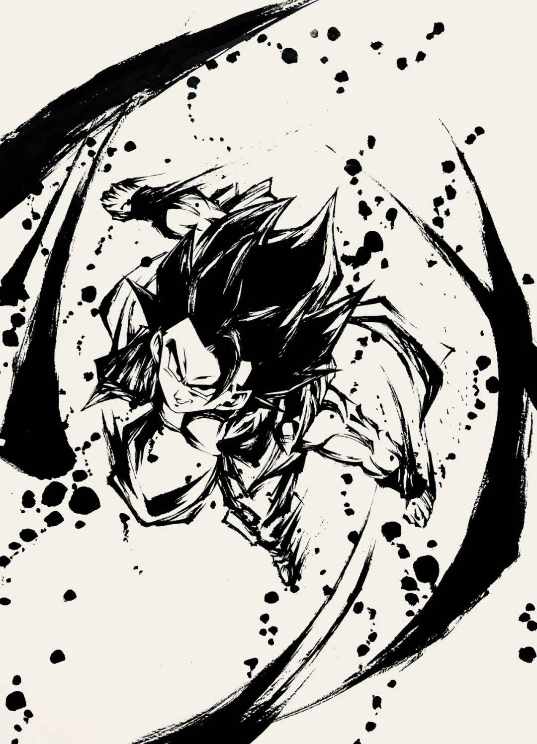 【龙珠】人物美图:日本画师绘制水墨风格,帅气逼人!