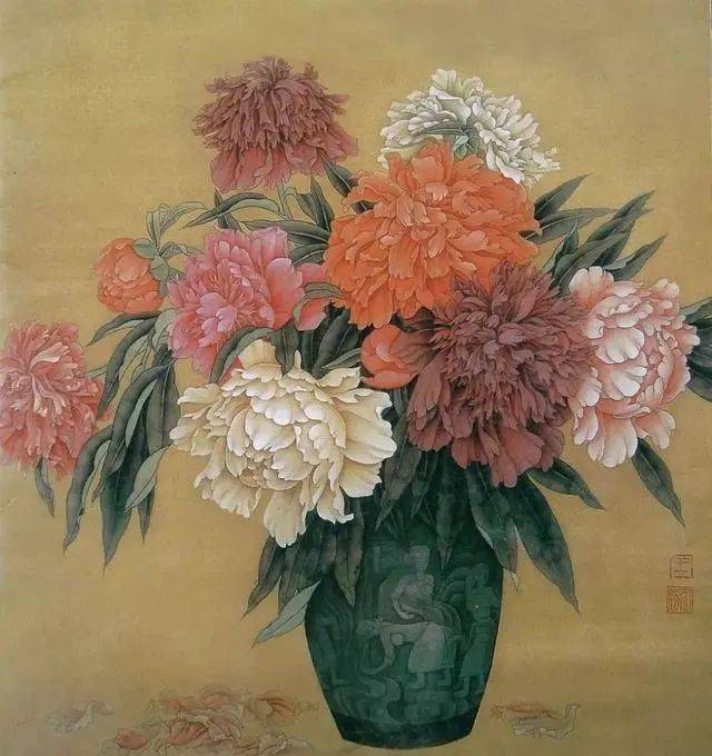 工笔画《留春》的配色