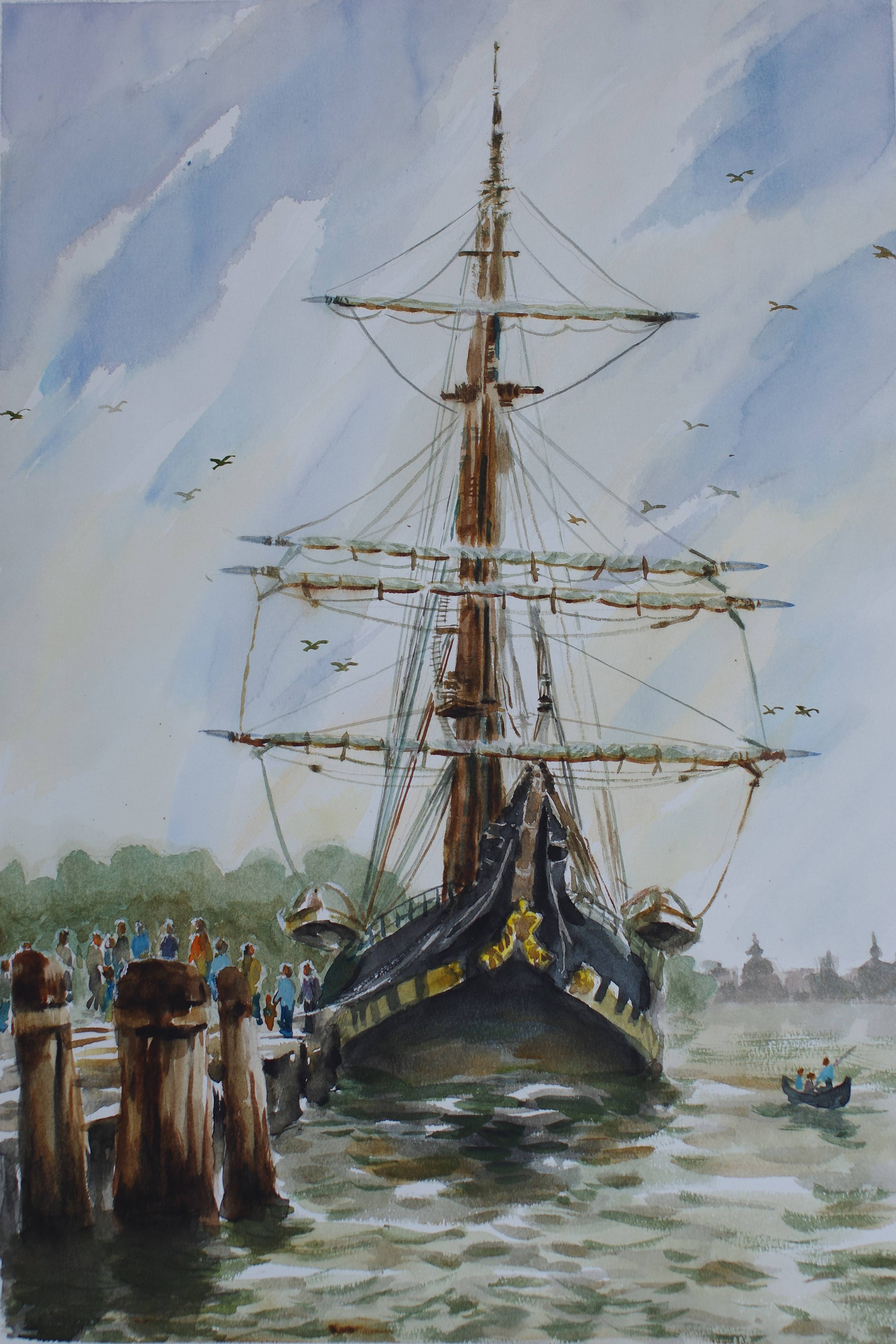 水彩《威尼斯水城》 37*52cm 2016