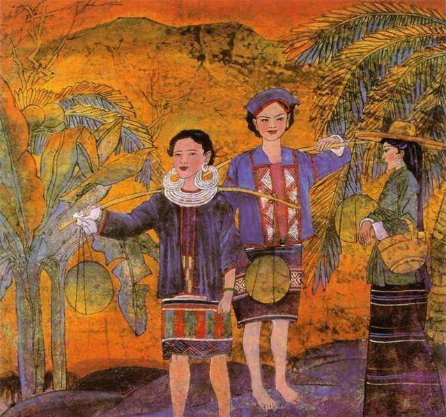 海南风俗文化绘画图片