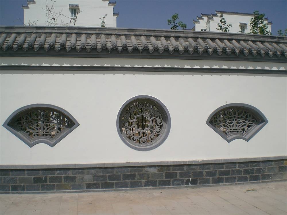 中式砖砌围墙效果图图片