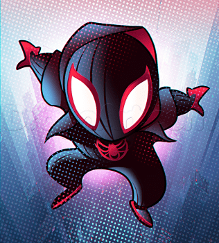 分享一个让你秒学会画酷炫q版蜘蛛侠的小教程