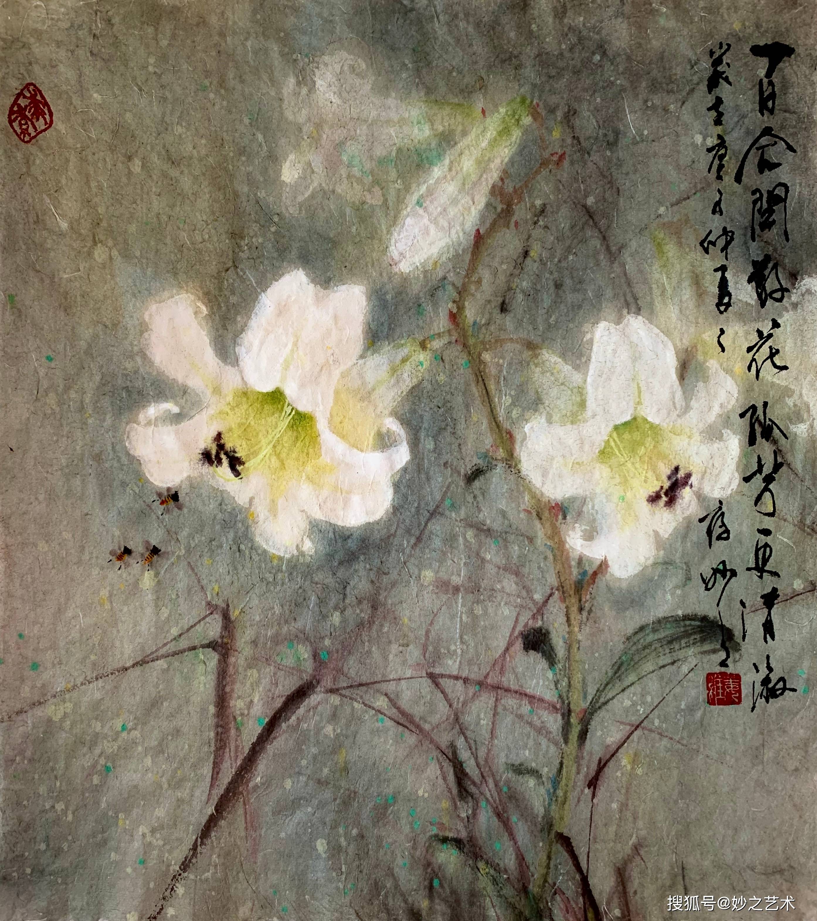 妙之写意百合花