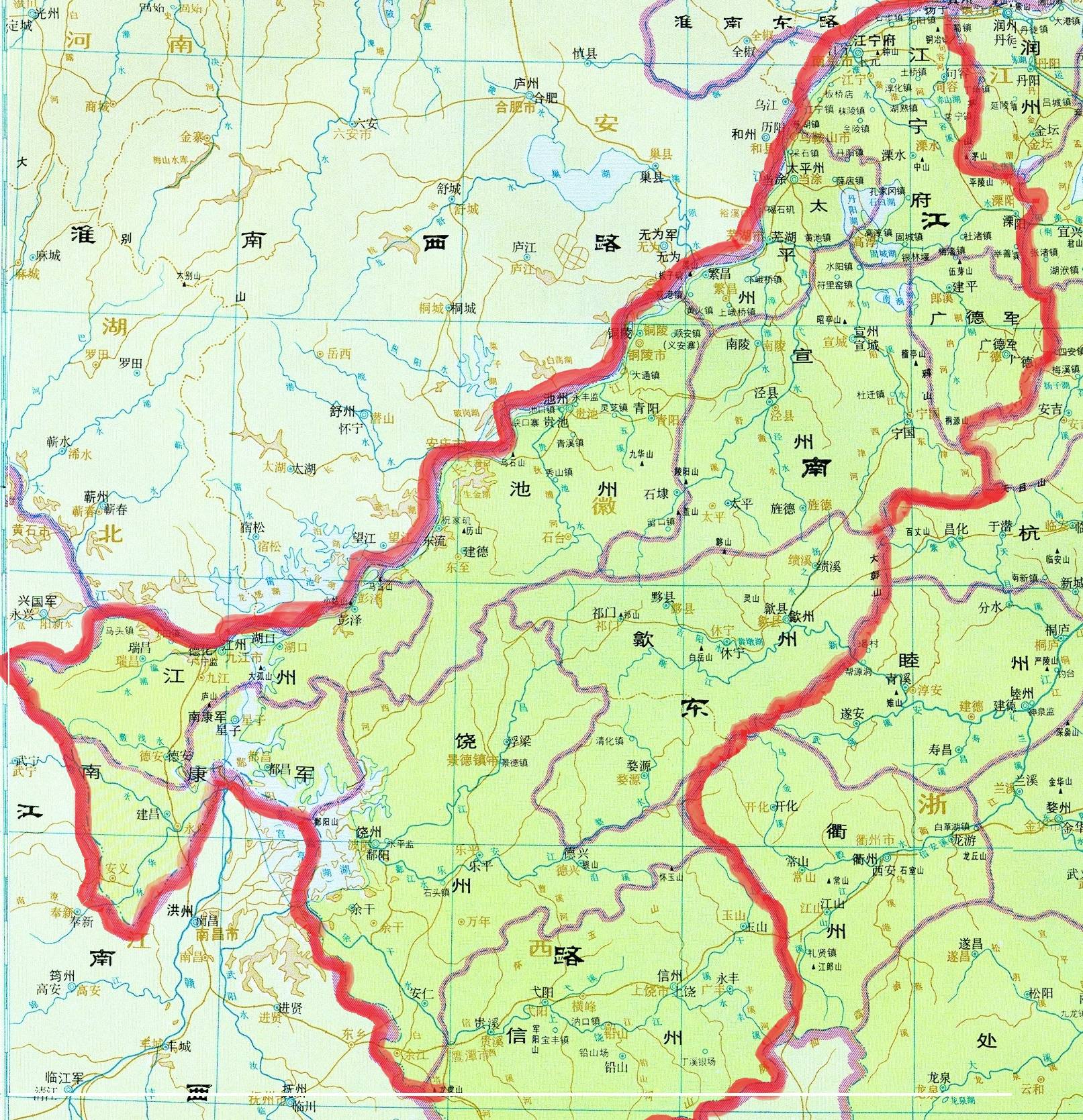 北宋二十五路行政区地图(含人口,面积及辖内府,州,军名)