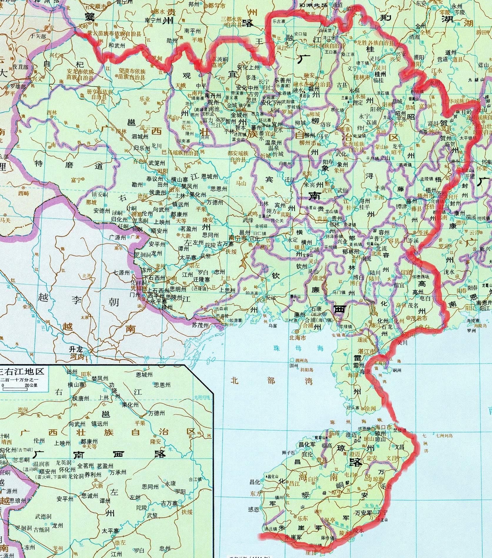 北宋二十五路行政区地图(含人口,面积及辖内府,州,军名)