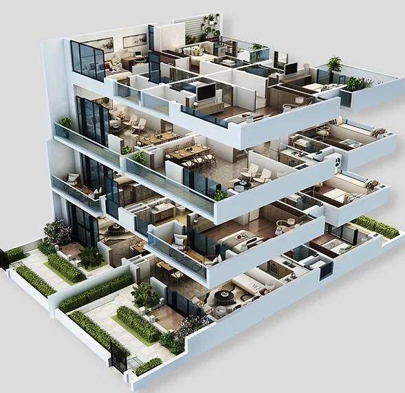 保利叠墅透视剖面图