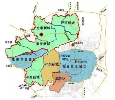 西安沣东沣西各区地图图片