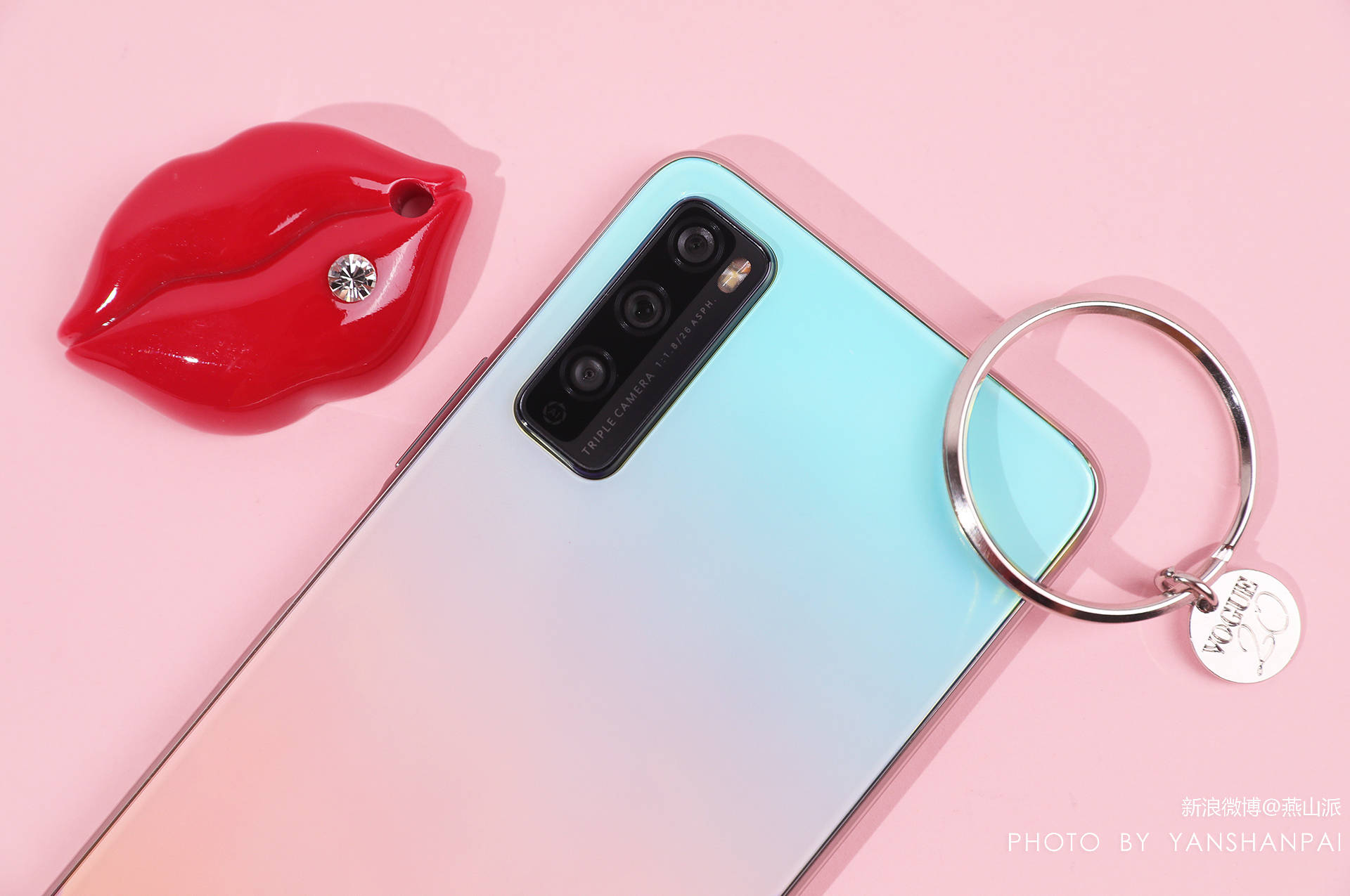 原创图说华为畅享20pro新色樱雪晴空这样的高颜5g手机给我来一沓