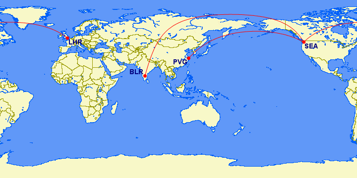 美国航空开始销售从西雅图到上海的新航班_航线