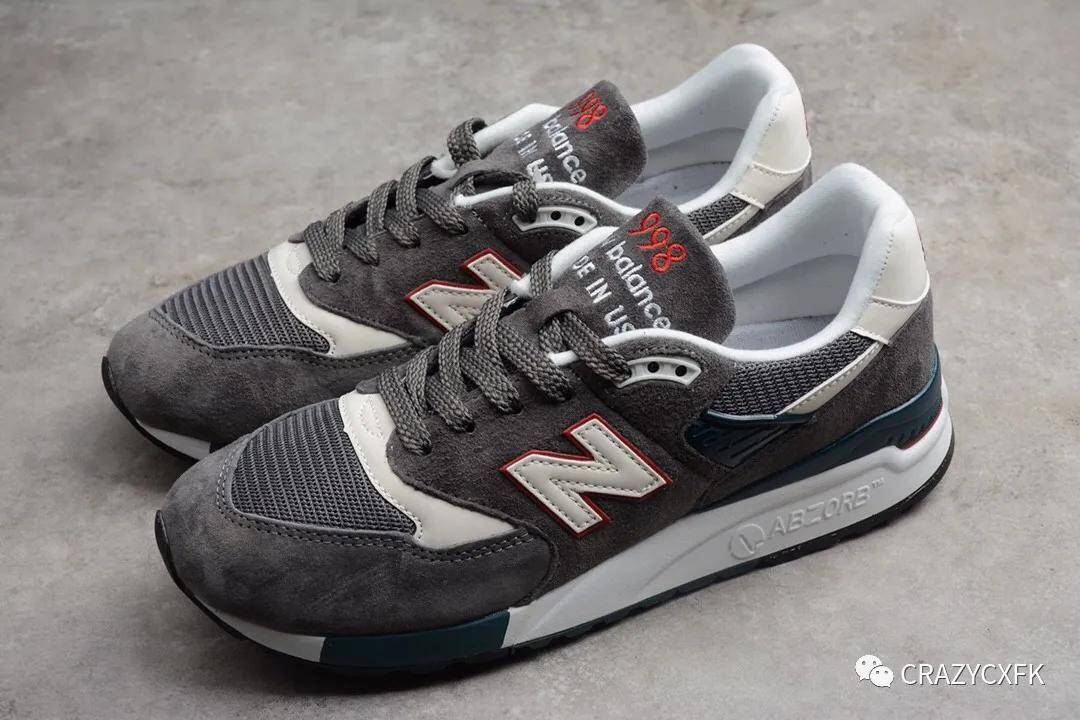 新百伦灰白橙 new balance m998cr 美潮慢跑鞋