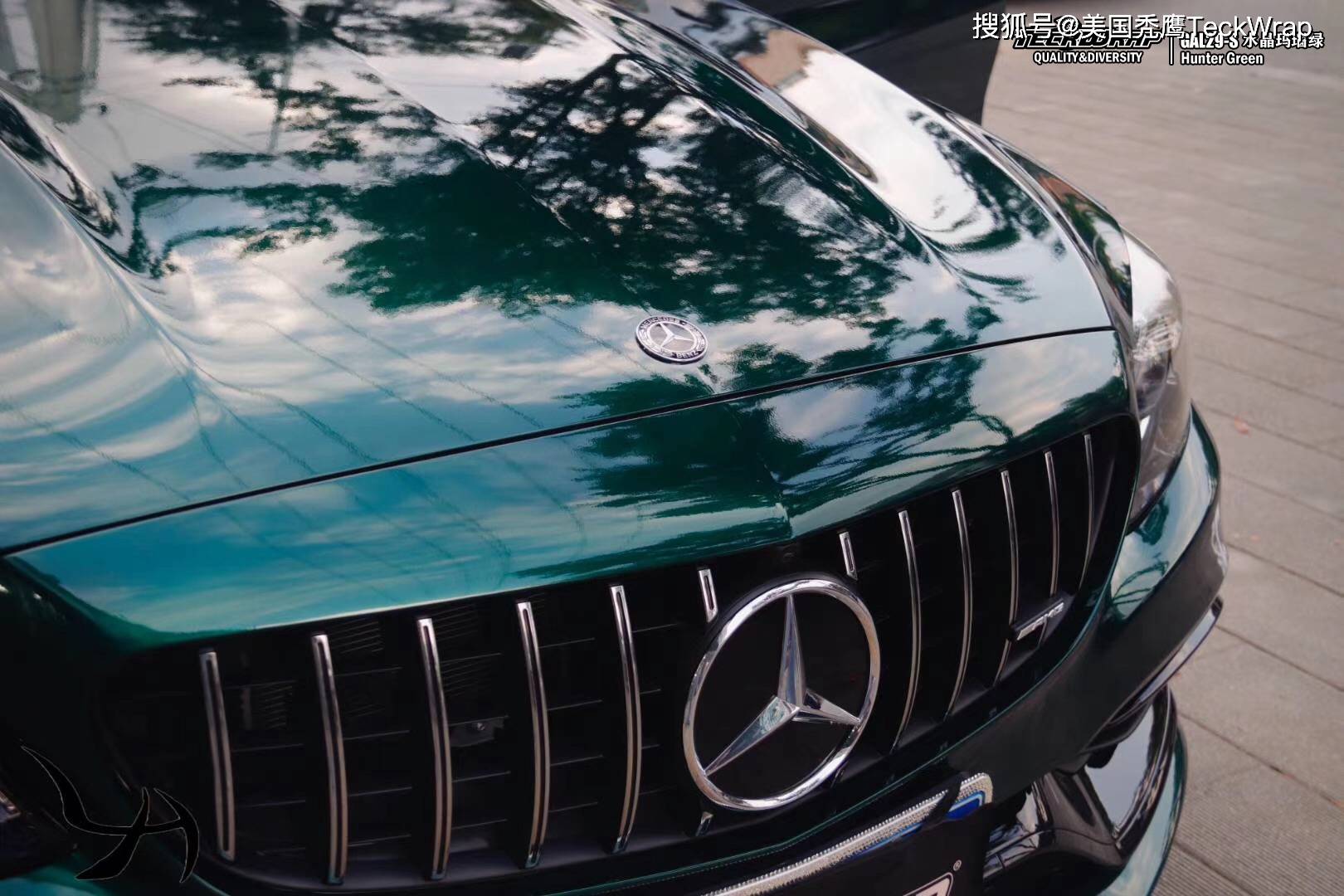 秃鹰teckwrap车身膜gal29s水晶玛瑙绿奔驰酷炸