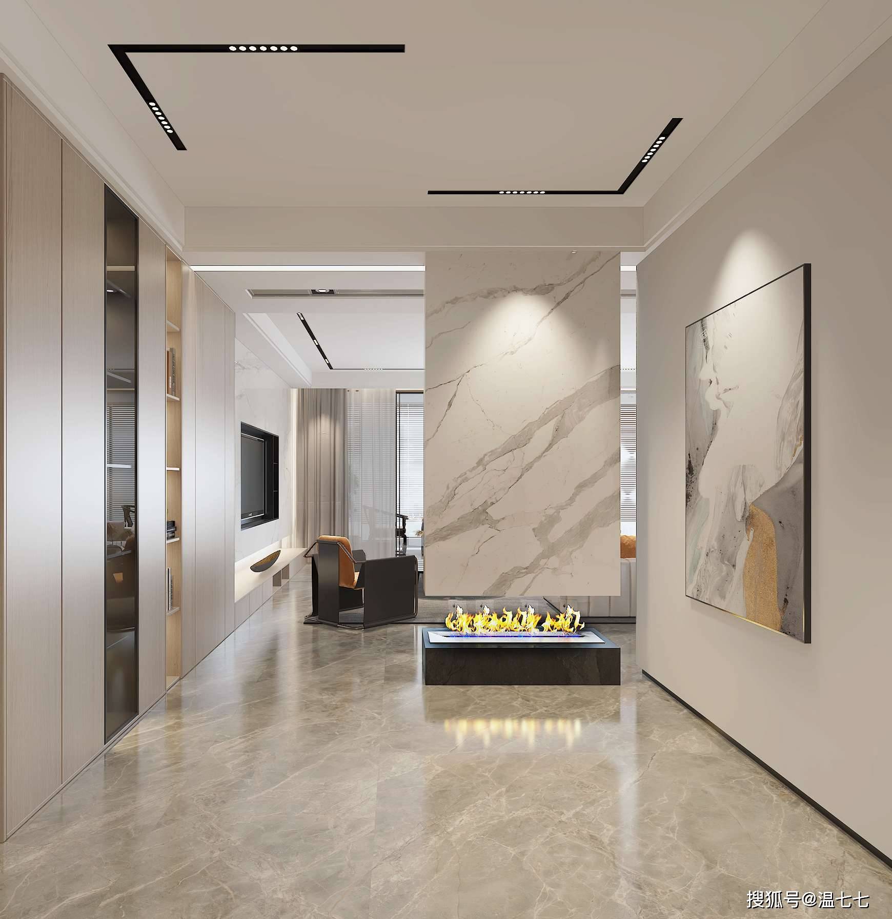 别墅装修效果图金科蠡湖一号现代极简