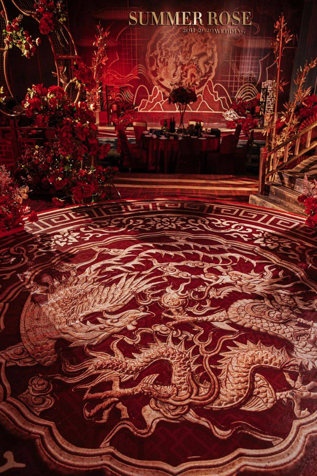 庄严大气的红色中式婚礼每一处都营造着国韵风味