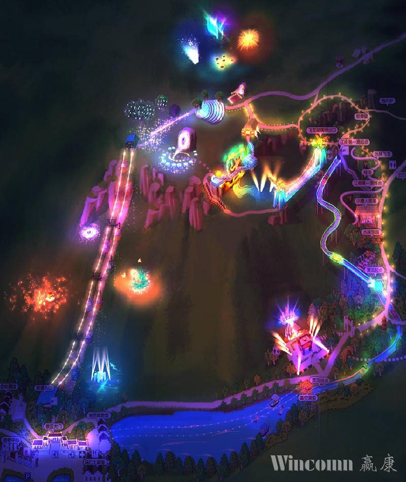 马仁奇峰奇妙夜正式开启，赢康为景区设计精品夜游项目