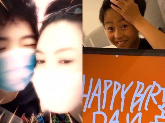 张柏芝庆40岁生日,三个儿子献唱生日歌,三胎儿子正脸意外曝光