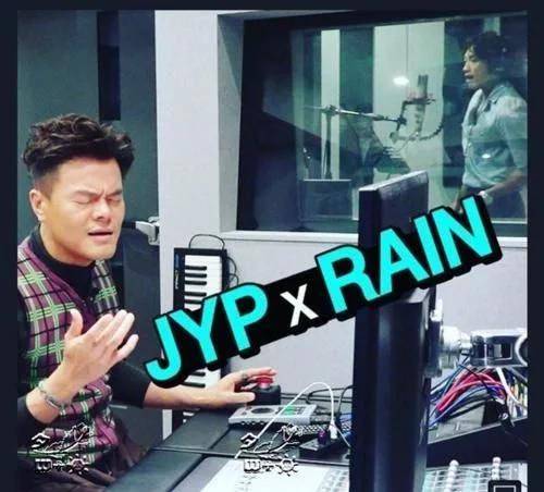 rain與jyp樸振英錄音照公開時隔13年再次攜手一同合作的好關係