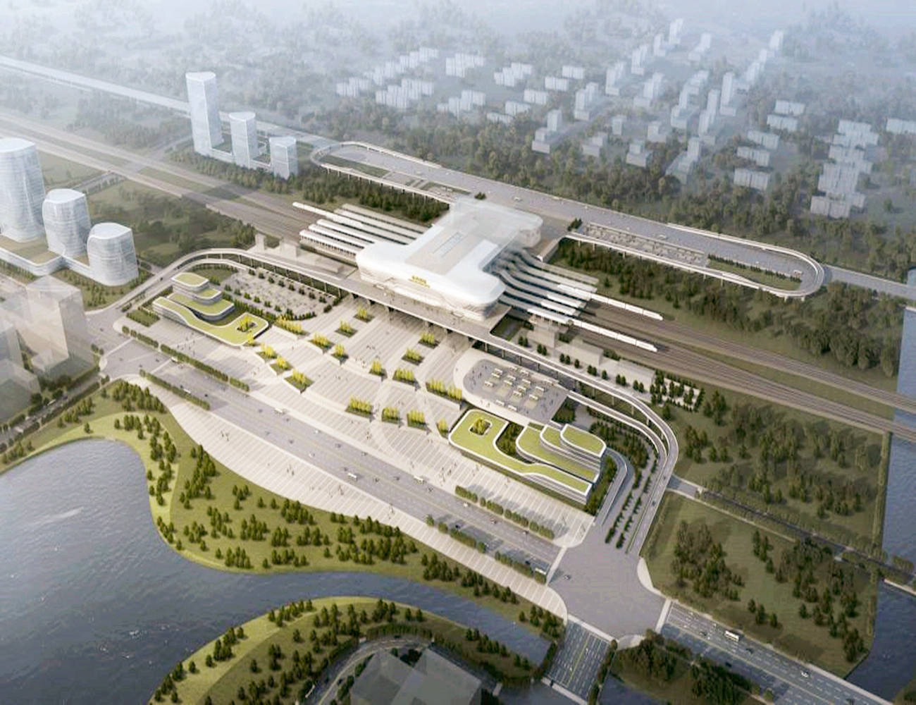 合肥将要建成投用的一座高铁站,站台规模为2台4线,站房造型独特_手机