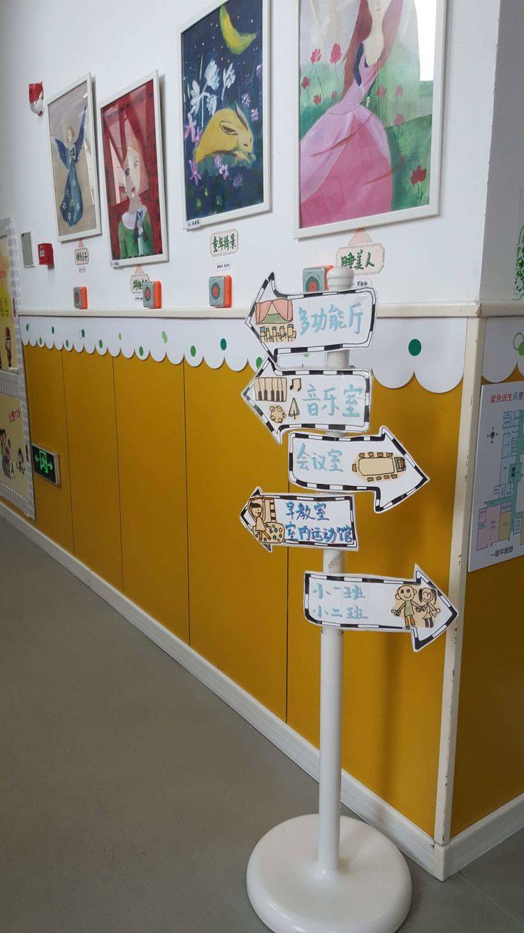 楼道指示牌教师信息栏打饭打点传递口幼儿园简介音乐室该幼儿园是以
