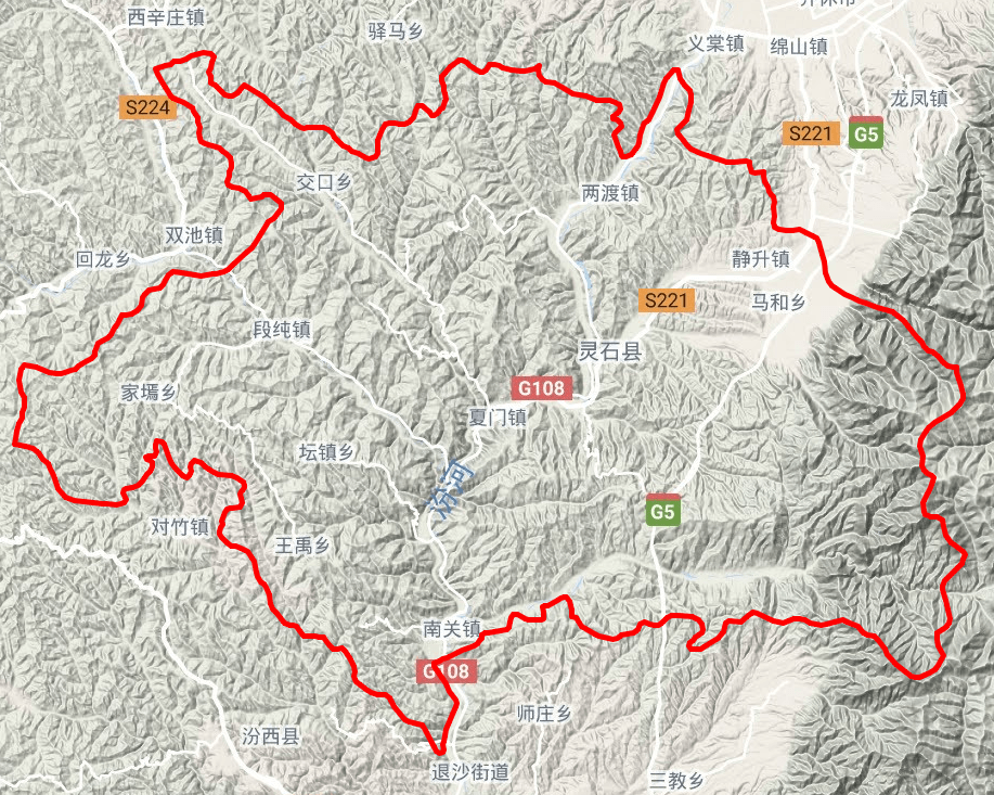 灵石县乡镇地图图片