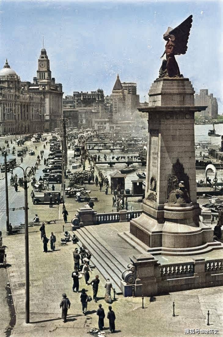 彩色修复老照片民国时期上海昔日繁华今日依旧