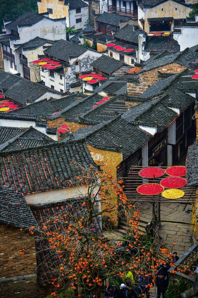 入秋后最美村庄婺源篁岭的晒秋古镇美得如诗如画