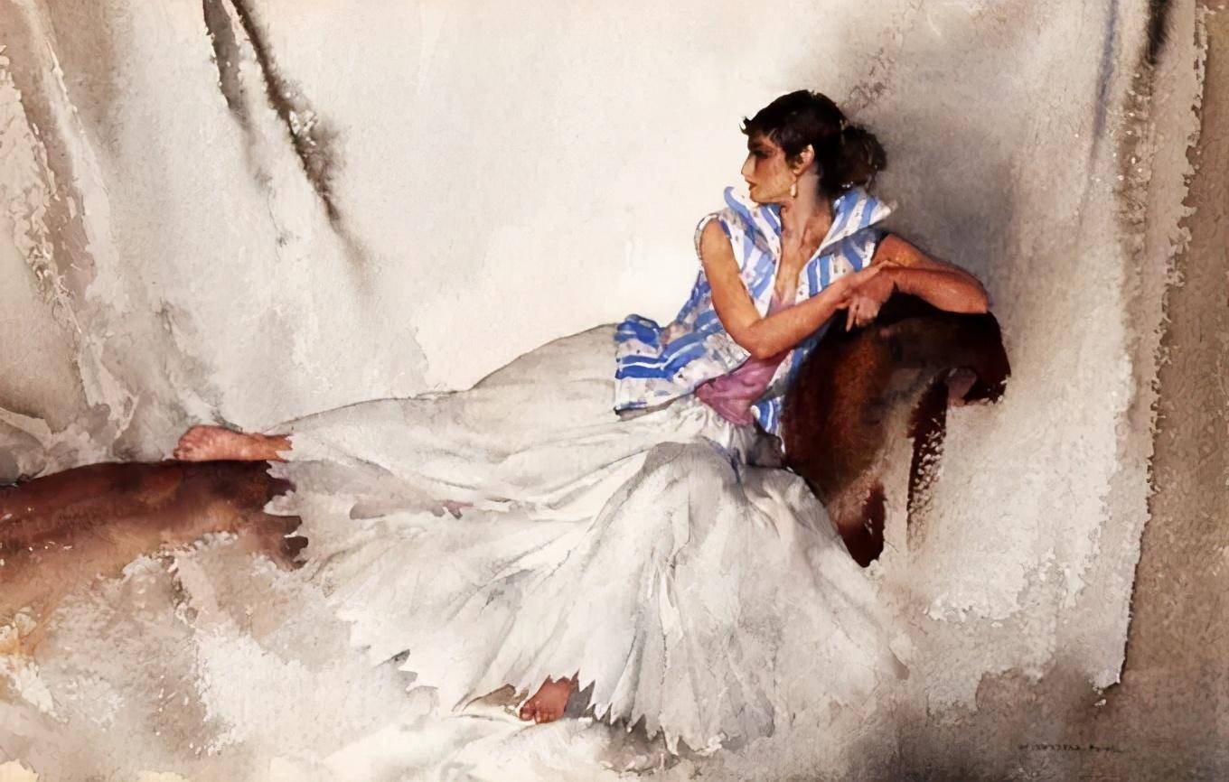 世界顶尖水彩大师威廉拉塞尔弗林特的美女画作