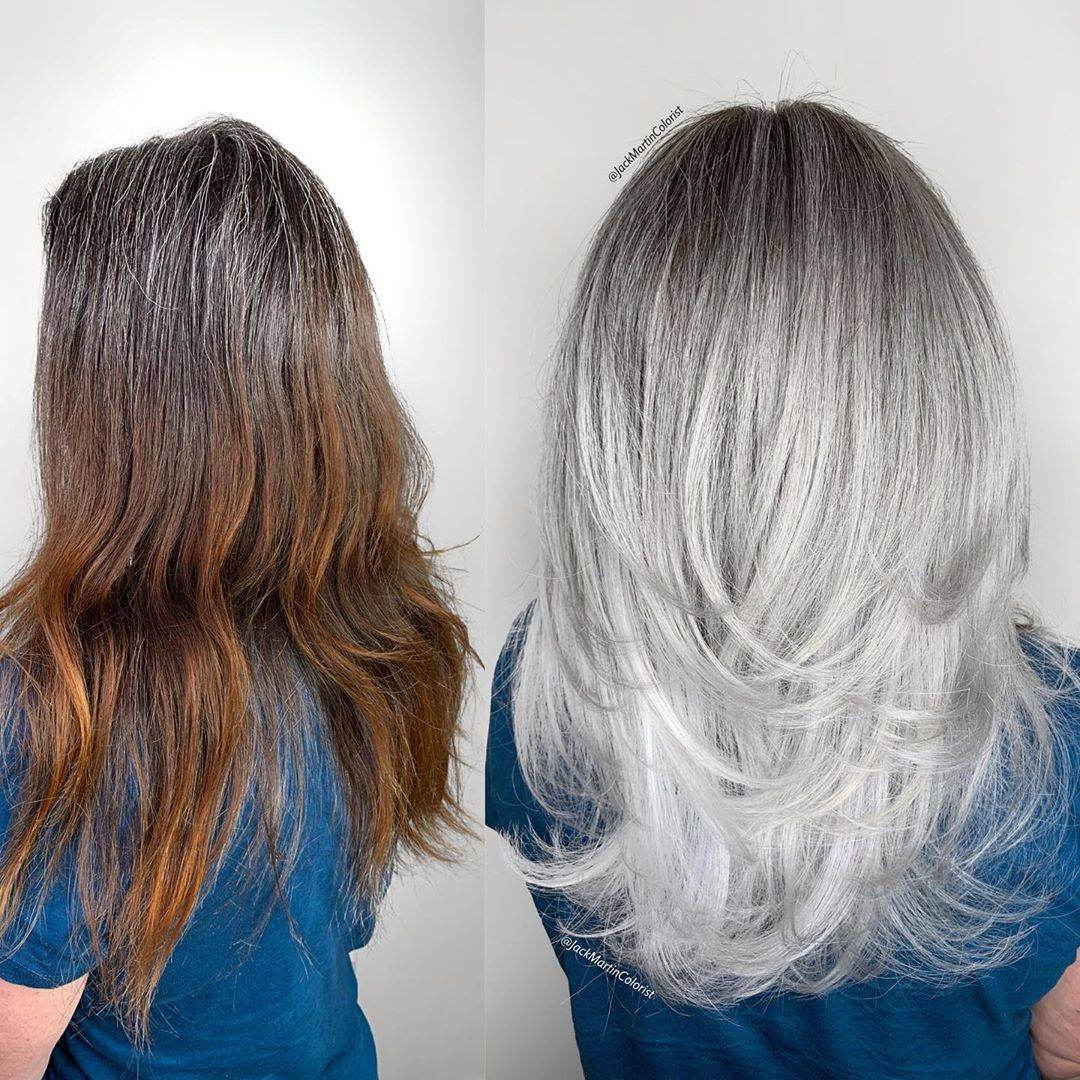 剪对发型年轻十岁白发阿姨也能大变样美到就像换个人