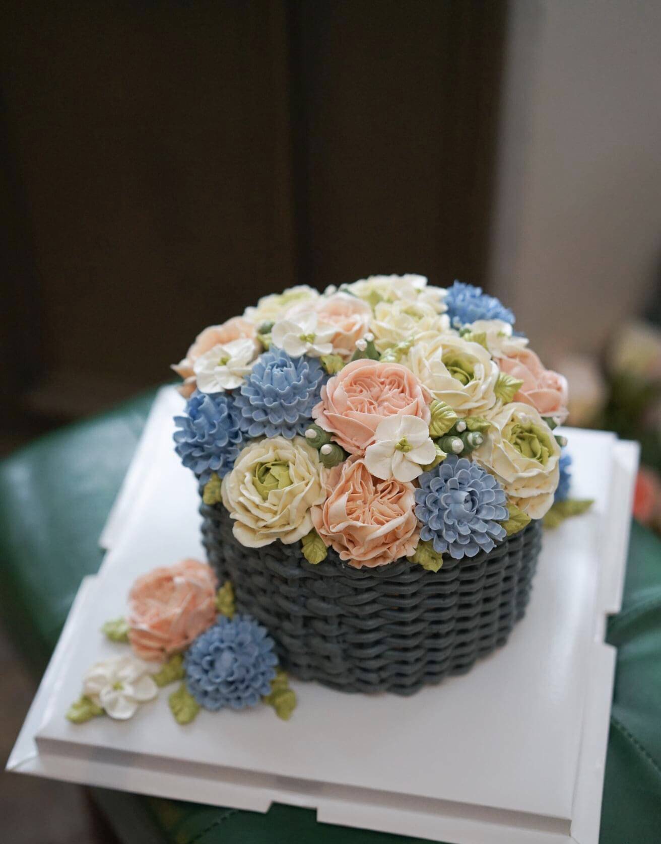 周五和各位妈妈一起分享韩式花篮蛋糕的制作